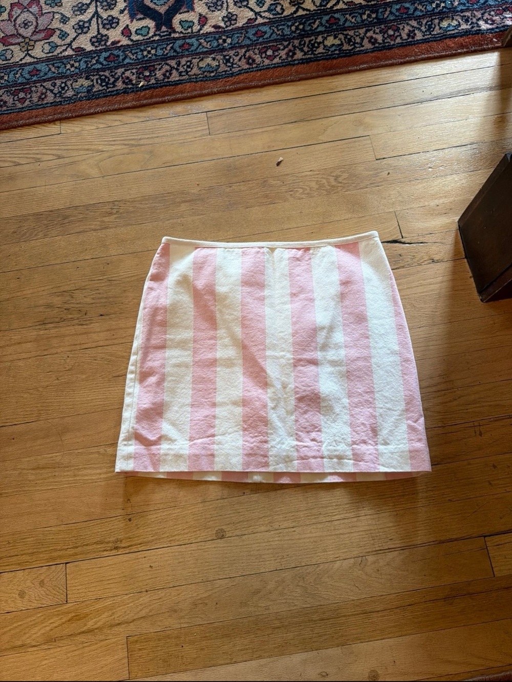 Madewell Striped Pink and White Mini Skirt